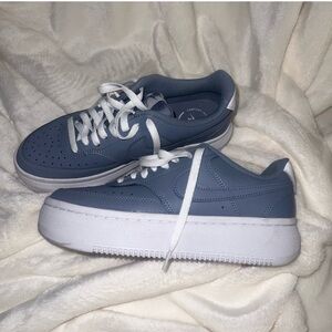 Nike Blue and White Sneakers with Chunky Sole